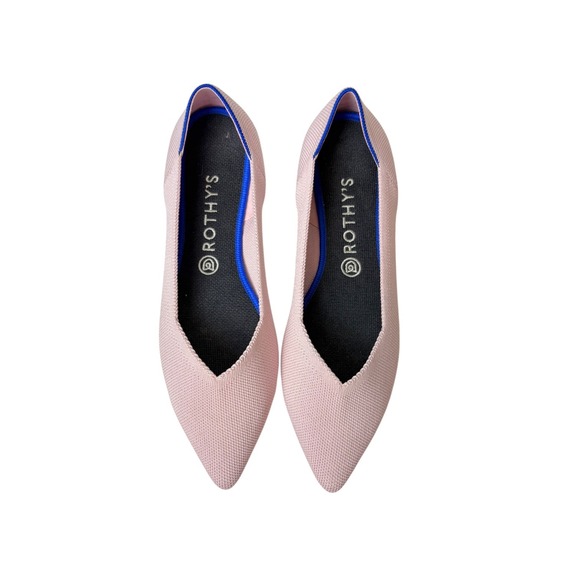 Rothy's The Point Flats Women's Petal Pink Slip On Knit Pointed Toe Shoes Sz 11 - Picture 4 of 10